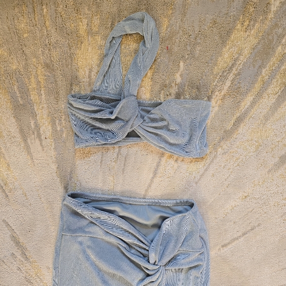 2 piece Light Blue Resort wear Dress - Picture 3 of 11